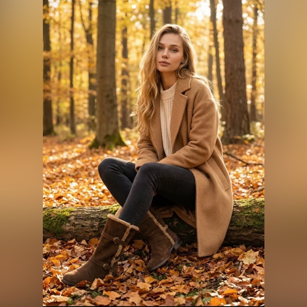 Stuart Weitzman Brown Suede Shearling-Made in Spain 🇪🇸 Boots